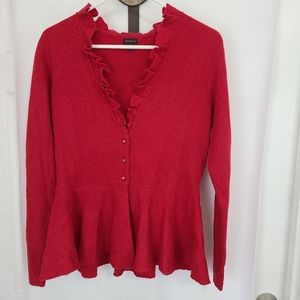 Madison Woman's Long Sleeve Christmas Blouse, Size: Small Color: Red